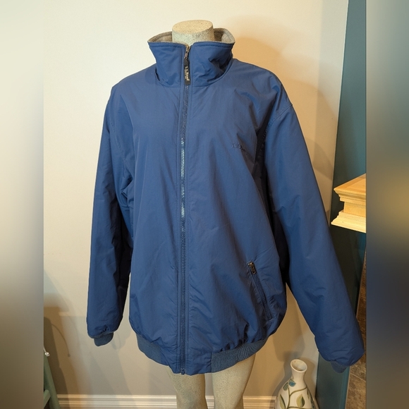 LL Bean Warm Up Jacket Fleece Lined, Water & Wind Resistant. XXL Tall - Picture 1 of 17